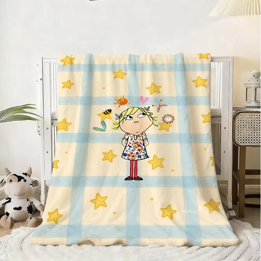 Anime Charlie und Lola Überwurf Kinderfreundliche Flanell-Kuscheldecke Weich Warm Antistatisch Waschbar Ganzjahres