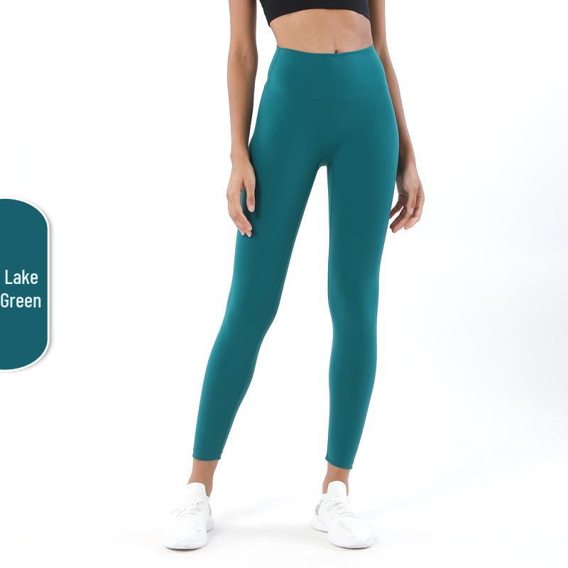 Pantaloni da Yoga da Donna a Vita Alta, Effetto Solleva Glutei Color Pesca - Senza Cuciture Visibili, Sensazione Nuda