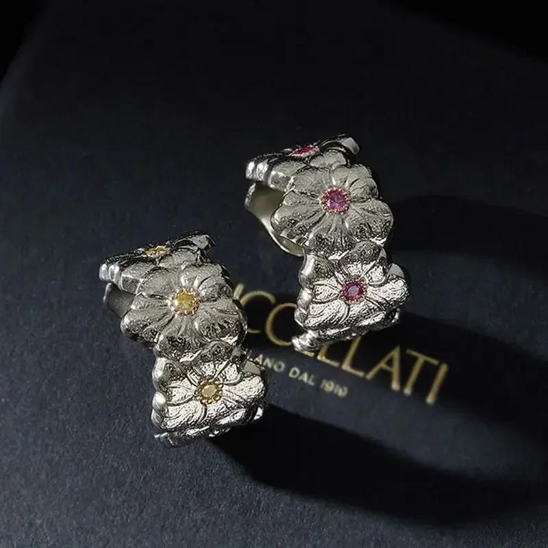 Exquisite Classic Series wire drawing craft Shiny Gardenia flower rings for women Copper plating Single Row crystal ring Zircon