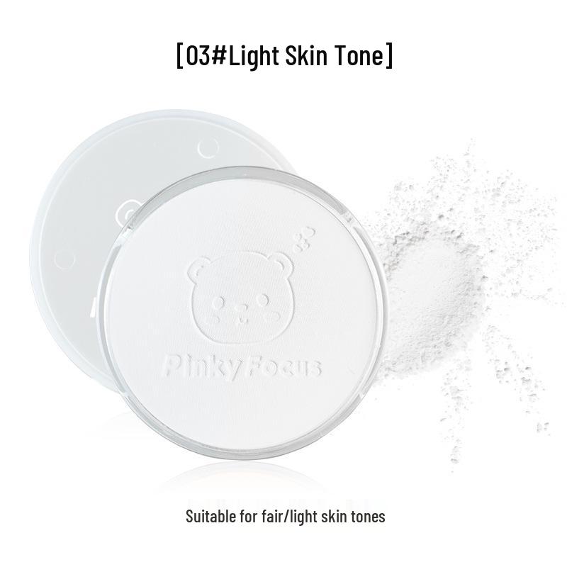 Smiling Bear Light Feather Long-Lasting Translucent Setting Powder with Oil Control & Natural Color Honey Finish