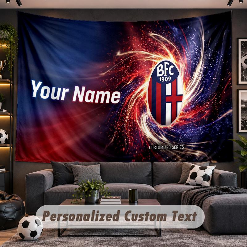 Bologna FC Personalized Tapestry Support Custom Name, Wall Art Home Decoration