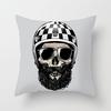 Black Grey Skull Face Living Room Decor Pillowcase Car Halloween Sofa Cushion Cover