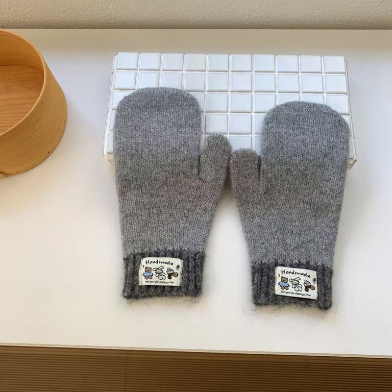 Dopamine Color-block Knitted Fingerless Touchscreen Gloves One Size