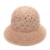 Knitted hollow bucket hat Outdoor portable foldable sunshade basin hat Summer sunscreen woven hat