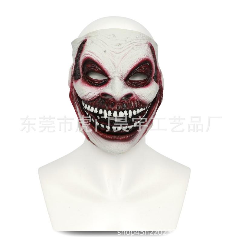 Halloween Bloody Half Face Zombie Mask Walking Dead Sharp Teeth Horror Costume Prop Haunted House