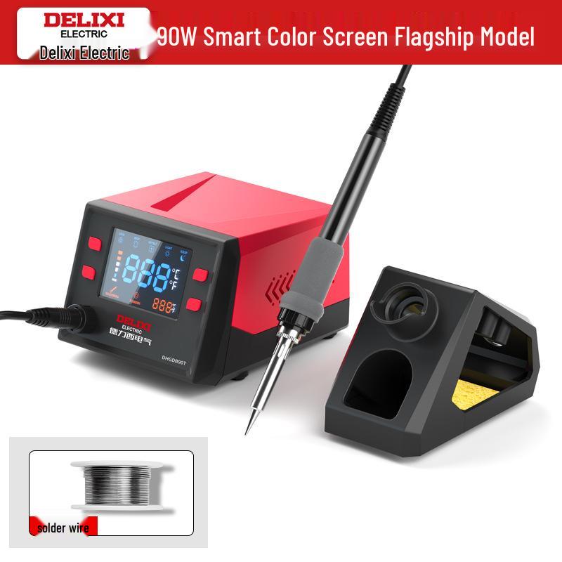 Delixi 936 Adjustable Soldering Station: High-Power, Constant Temperature Soldering Iron for Household Repair & Welding.