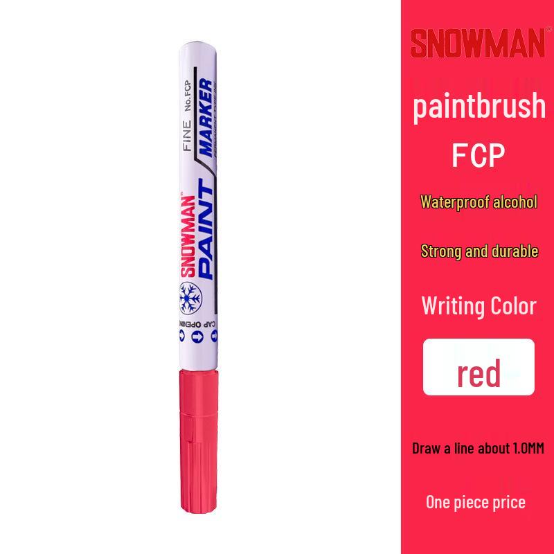 Alcohol-Resistant Snowman Paint Marker 1.0mm, Black & White, Fade-Proof, Low Halogen Touch-Up Pen