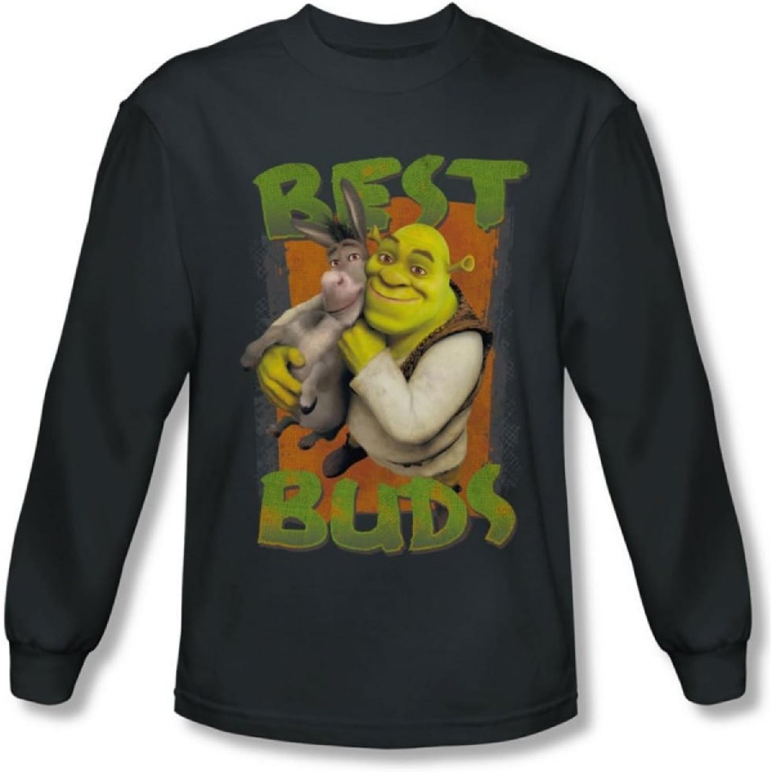 Шрек - Мужская футболка с длинным рукавом Buds, Размер L, Угольный XXXXXL разноцветный