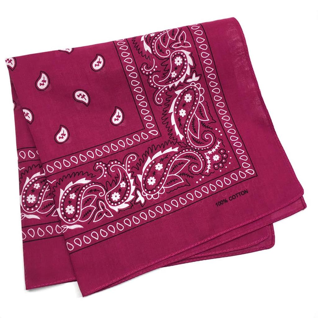 Trifong Bandana Rot Paisley Erwachsene Baumwolle 100% Großes Cashew-Muster Herren Damen Taschentuch 55cm x 55cm Kirsche