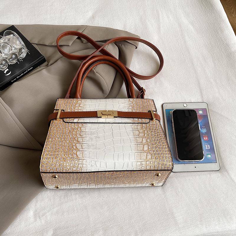 Bag women's bag 2025 new European and American fashion stone pattern personalized handbag retro large-capacity messenger tote bag