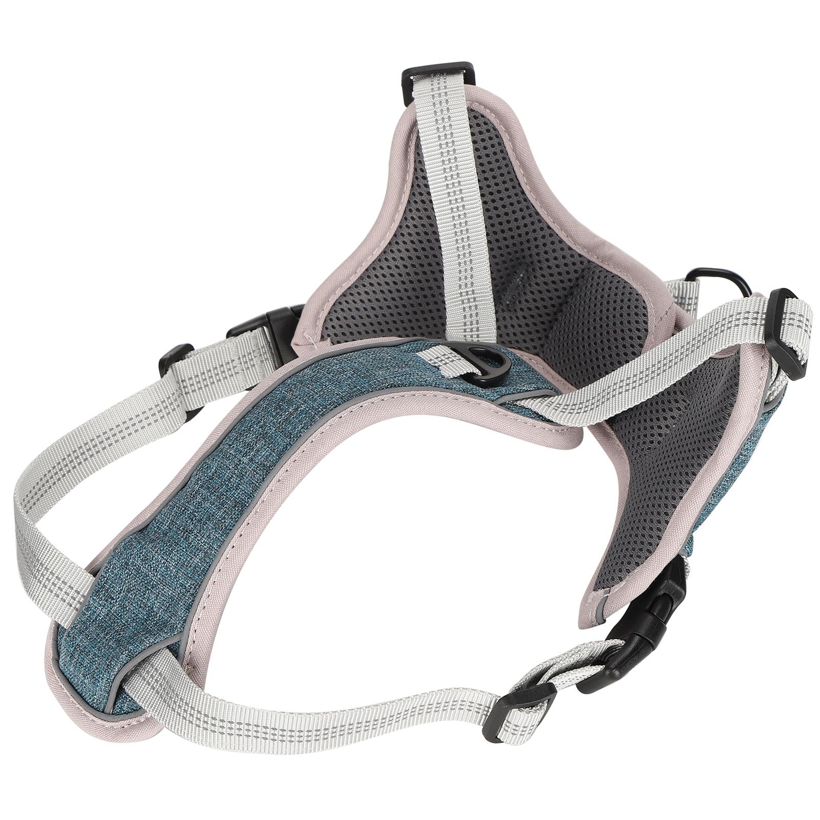 

Outdoor Dog Vest Harness Pet Adjustable AntiLost Vest Harness for Large Medium Dog(Blue S) S синий
