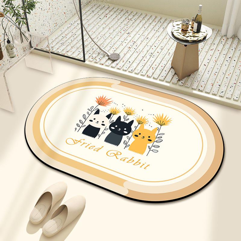 

Коврик для ванной комнаты, туалета, коврик для туалетной двери, нескользящий, быстросохнущий, мягкий, диатомовый, впитывающий грязь, коврик для входной двери 40 * 60Cm Diatom Mud