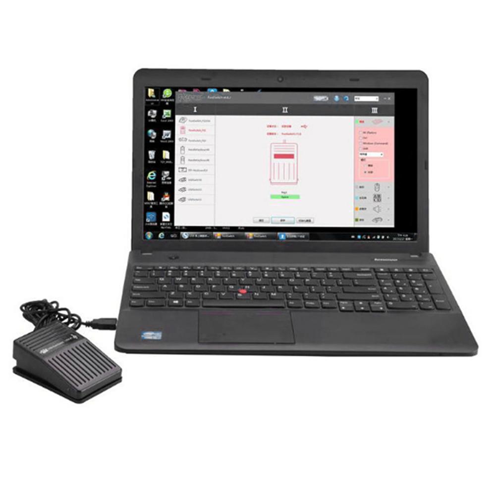 USB Pre-Program Keyboard Mouse Adapter with 2M Cable Foot Controller Pedal Switch Game Control Action HID for PC Computer Games