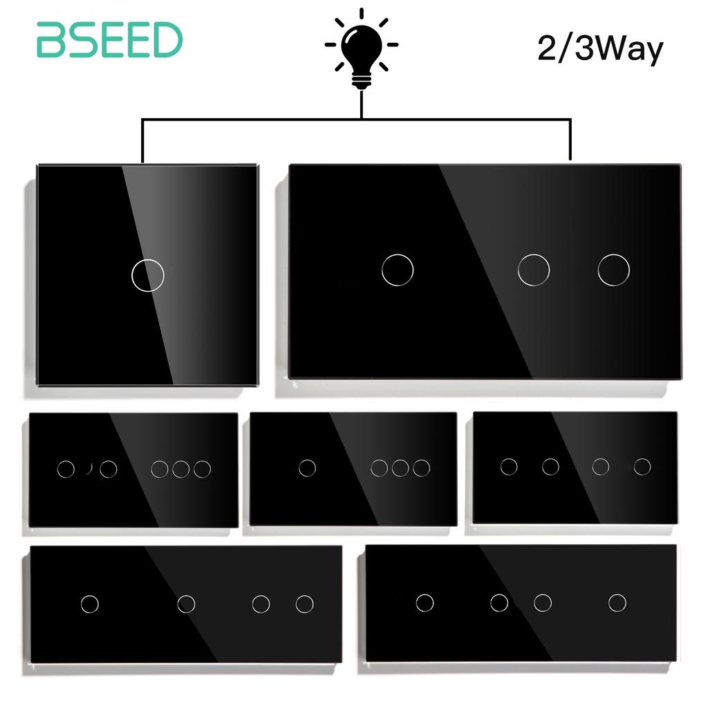BSEED 1/2/3Gang Single Wall Touch Switches Double Triple Light Switches 1/2/3Way Multiple Control For Stairs Bedroom EU Standard