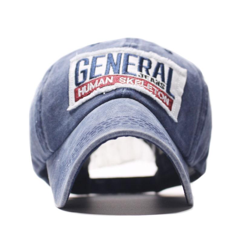 New retro sticker letter baseball cap simple and versatile washed denim cap youth sun hat women