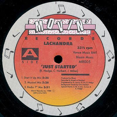 12inch Record LACHANDRA - Just Started MR005 Movin' Records 1988 US Dance & Electronica Used