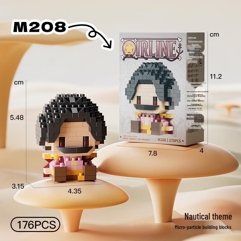 Pirate Anime Character Building Blocks for Kids - Educational Assembly Desktop Ornaments