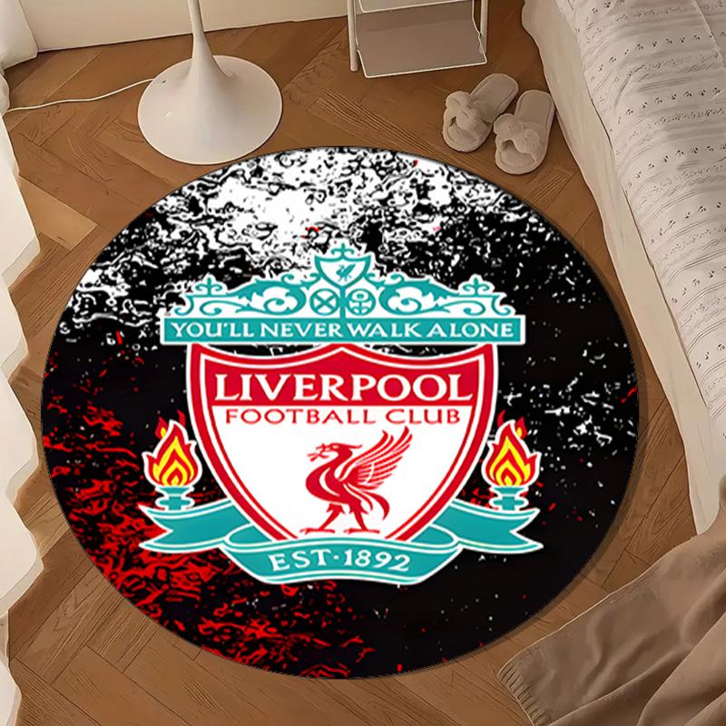 1PC rug liver-pool Fc Crest Round mat Home Decor, Chair rug For livingroom,Bedroom, doormat home decor Birthday Gift Christmas Gifts