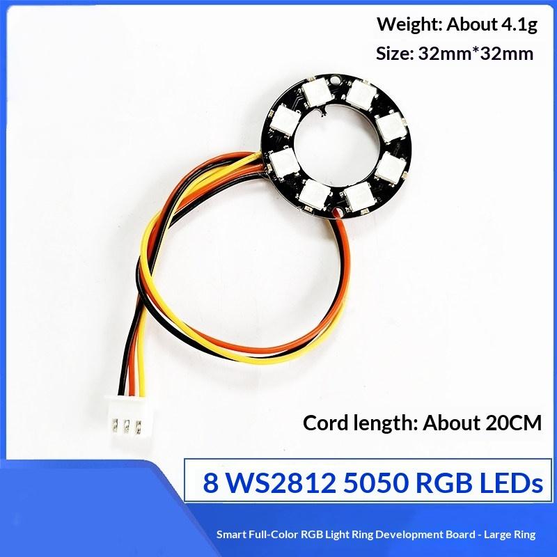 1/8/12/16/24 Bit Ws2812 Rgb Light Ring Development Board 5050 Smart Full-Colour Rgb Led Learning Module Dc4-7V
