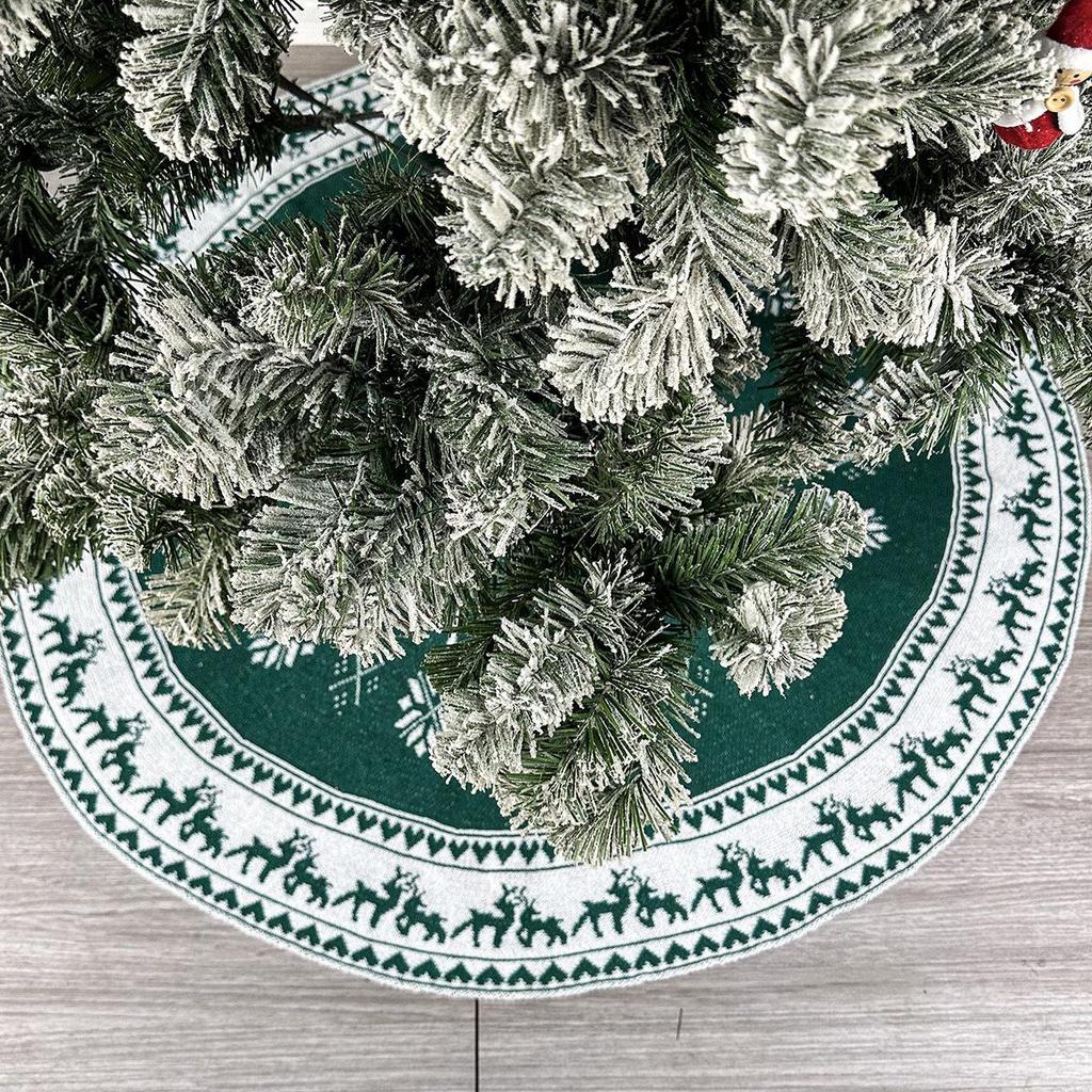 Christmas Knit Tree Skirt for Home and Hotel Decorations