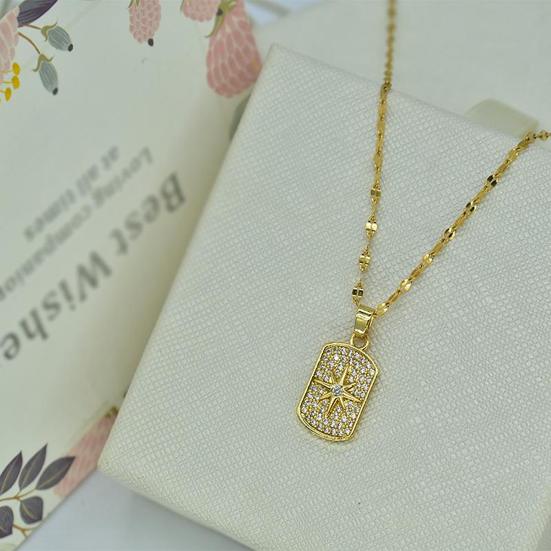 Star Tag Necklace Temperament Korean Style Fine Titanium Steel Clavicle Chain Versatile And Does Not Fade