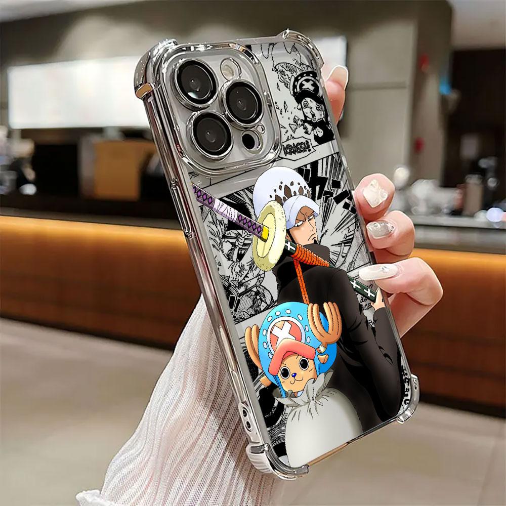 Anime Gear 5 LuffyS Plating Phone Case For Xiaomi Redmi A7 15 15C 14C K50 Note 15 14 13 12 12s Pro Plus 4G 5G Anti Fall Airbag
