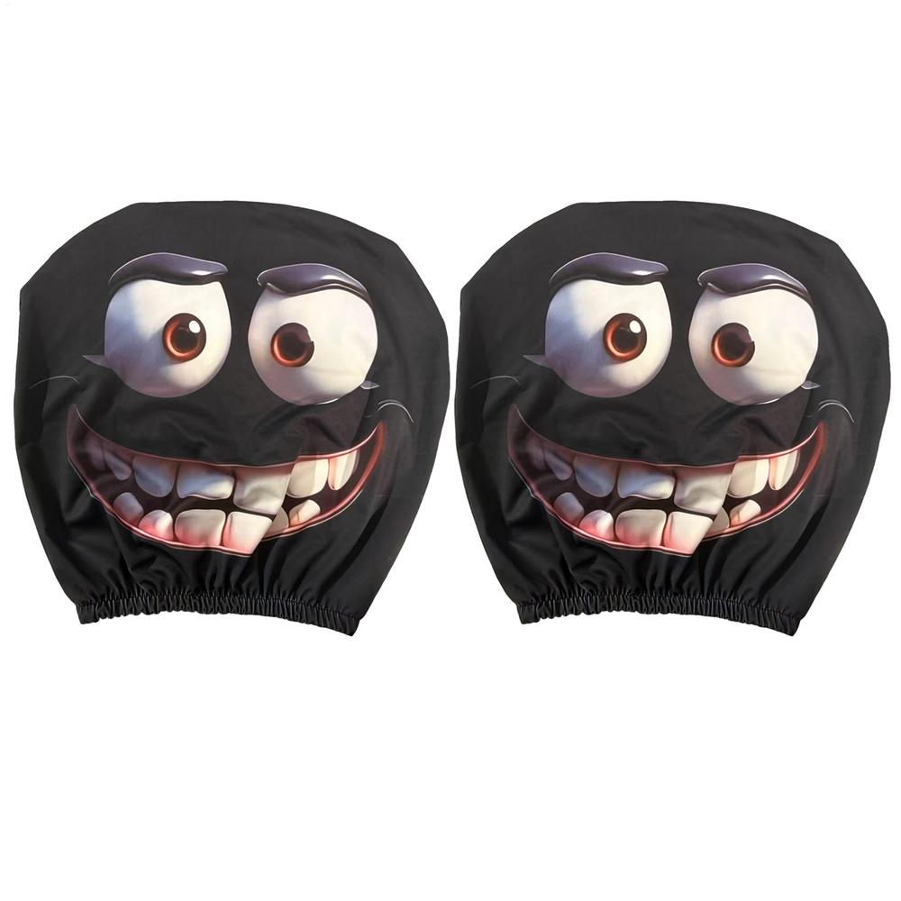 

Halloween Car Headrest Covers 1 Pair Breathable Elastic Auto Seat Protectors Spooky Interior Decor For Driver Passenger