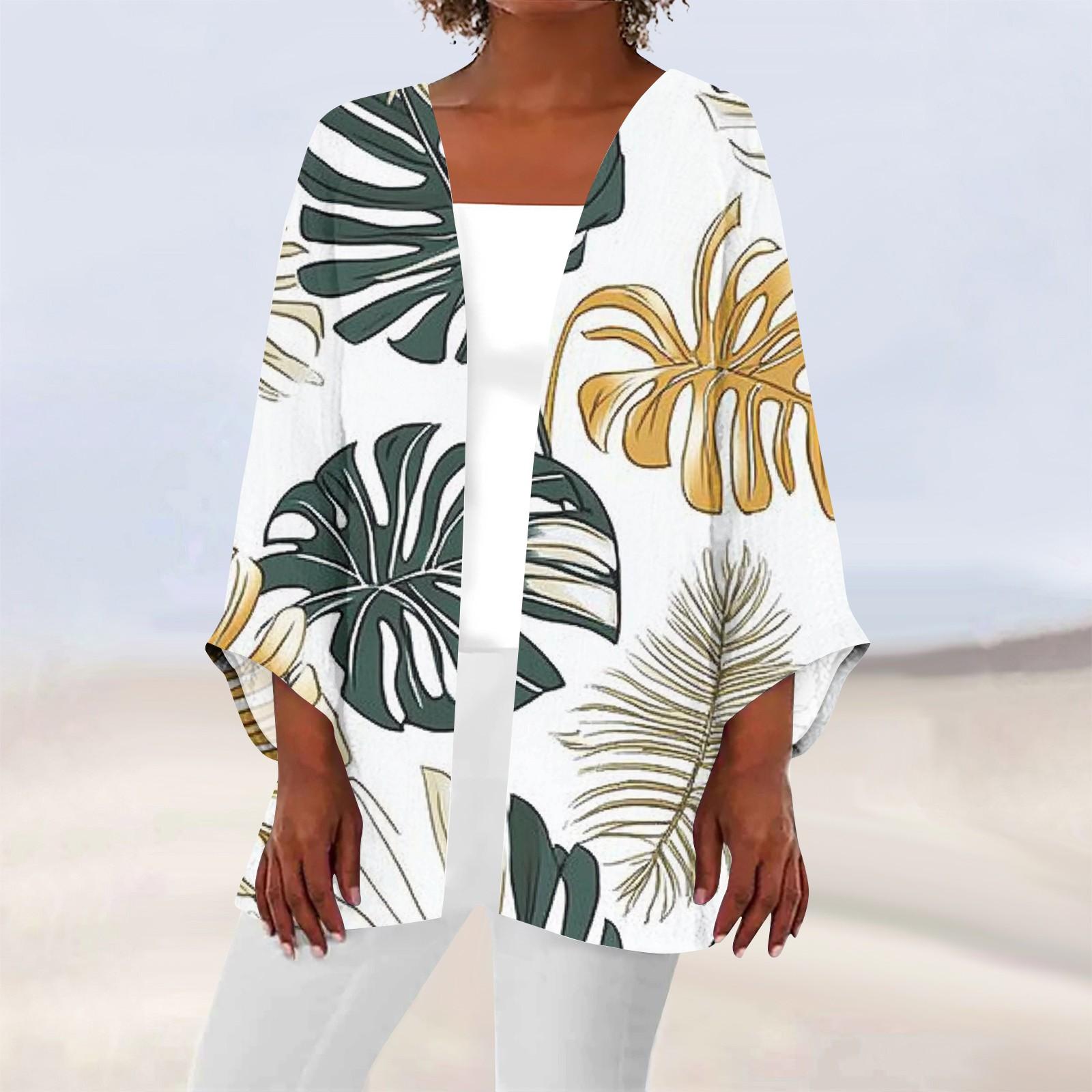 

Женская повседневная модная легкая куртка средней длины с принтом, кардиган XXXXL белый