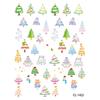 Cyansea Holiday Shell Light Nail Stickers: Snowman, Christmas Tree, Snowflake, Bells Designs.