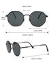 2 Pcs Metal Geometric&Round Frame Fashion Classical Sunglasses For Vacation Decors Photo Props