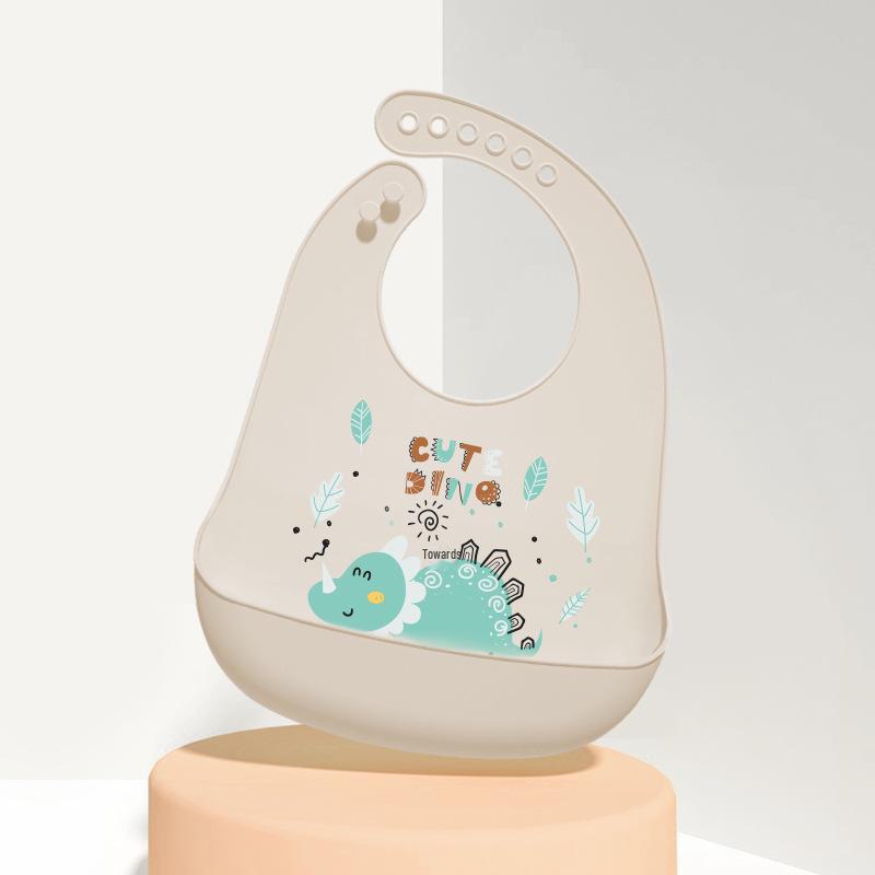 Babador de silicone à prova d'água para bebês - Babador de arroz descartável grande