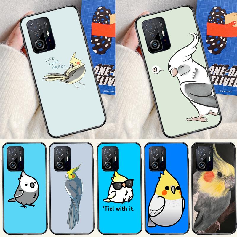 Cartoon Animal Chubby Cockatiel Case For Xiaomi 15 Ultra 13 14 11T 12T 13T 14T Pro POCO X7 Pro F5 F6 M6 X3 X5 X6 Pro Coque