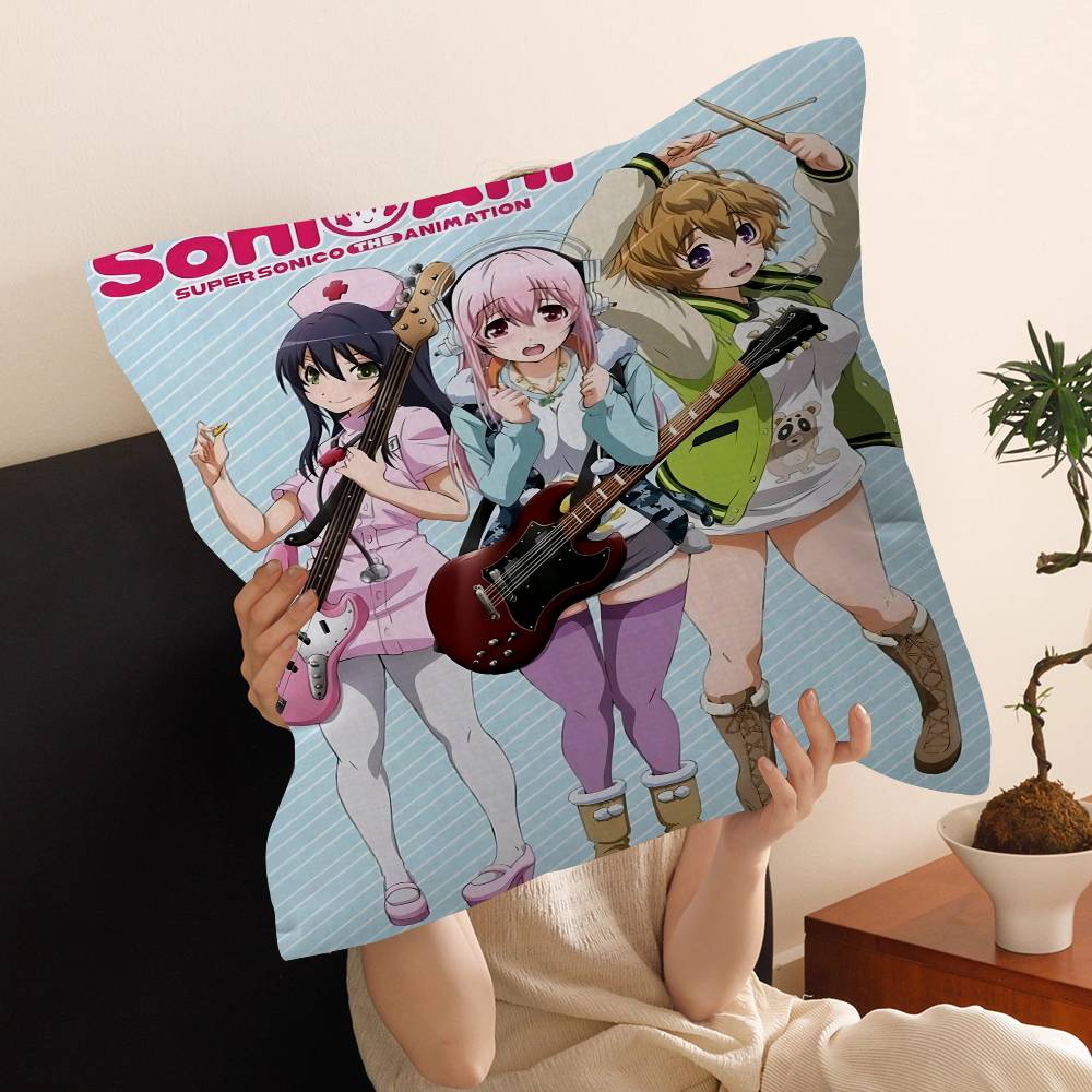 Poszewka na poduszkę Anime Super Sonico Poszewka na poduszkę do samochodu na sofę samochód Prezent świąteczny 40x40cm 45x45cm