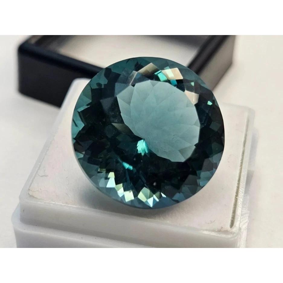 Natural Tourmaline Teal Blue 20-21 Ct Round Cut Stunning Loose Gemstone