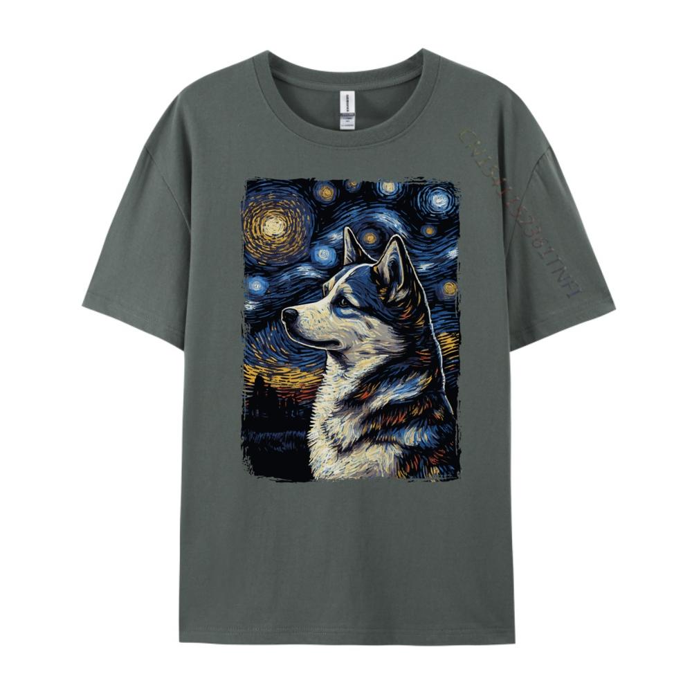 Husky Starry Night Sports T Shirt Men Mens Shirts Group Graphic T Shirts Woman Tshirt