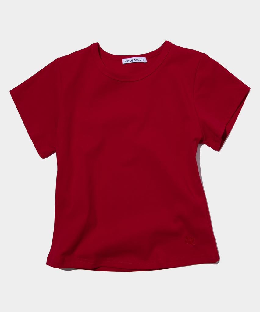 PLACE STUDIO Simple Basic Slim Fit Semi-Crop Cotton Short Sleeve Tee _10 Colors