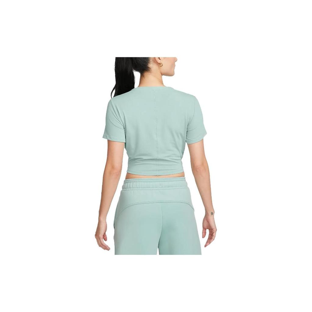 Nike Dri-FIT One Luxe Solid Logo Twist Dry Short Sleeve T-Shirt Women Tops Mineral DD4922-309