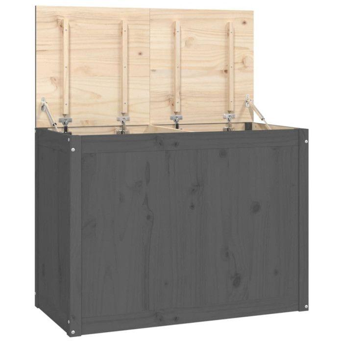 VidaXL Boîte à linge Gris 88,5x44x66 cm Bois massif de pin 823571