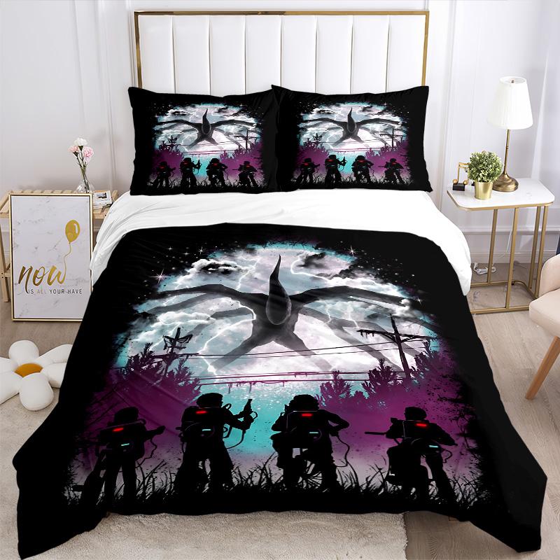 Alien Invasion Night Print 3Pcs Bedding Setduvet Cover With 2 Bedropillowcase Home Birthday Gift