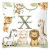 Animal with Name Pillow Case Personalized Pillow Dust Cover Bedroom Kids Wild Party Decoration Pillowcase Birthday Children Gift