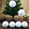 Holiday Christmas Hanging Ornaments White Snowballs Stars Bells Decorative Accessories for Tree New Year Window Display