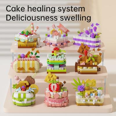 Delicious Dessert Cake Constructor Block,Strawberry Fruit Chocolate Sweet Cake Home Decor Toys,Assembly Gifts For Children Girls