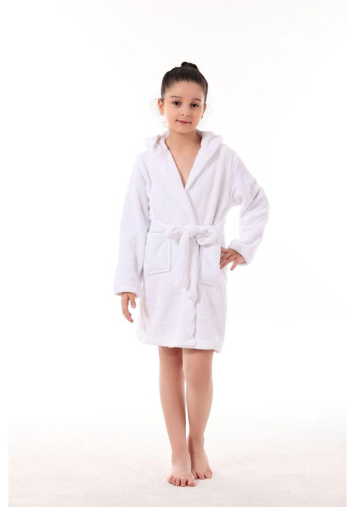 Gemütlicher Baumwoll-Samt-Bademantel für Kinder - Warme TV-Decke Pyjama