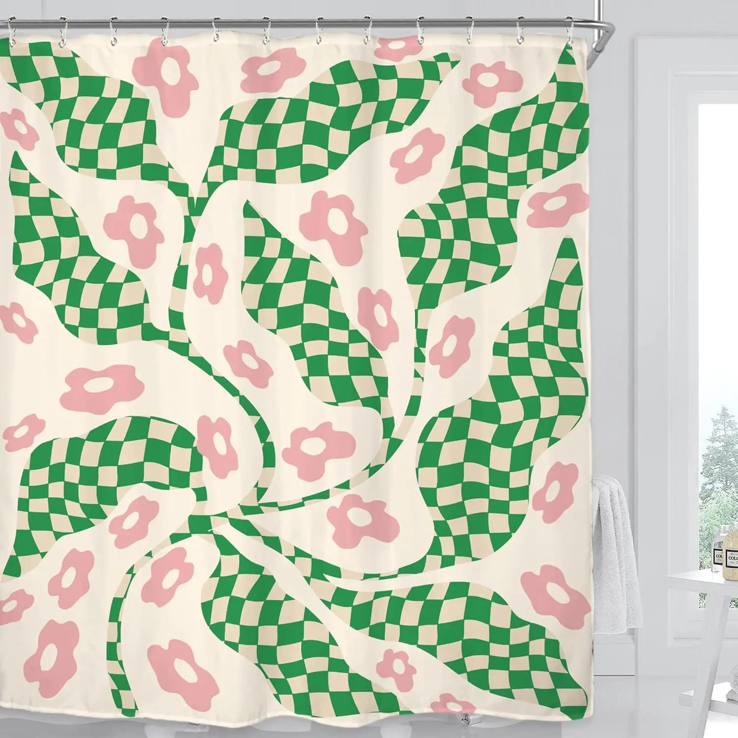 

Fashionable Hippie Shower Curtain suit 70 s Retro Cute Children Cartoon Rainbow Fashion Colorful Waterproof Bathroom Curtain 90x180cm