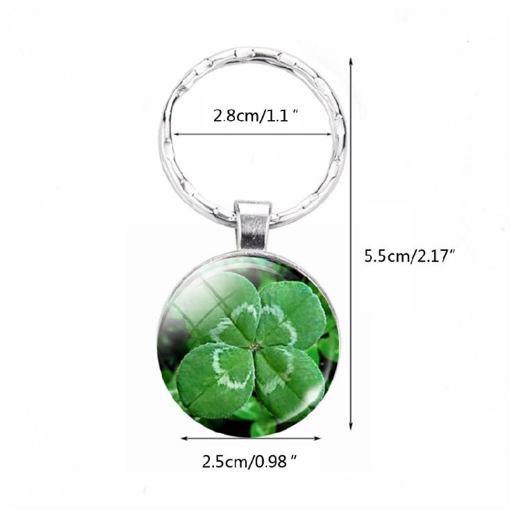 Clovers Keychain Lucky Keyring Ornament Backpack Bag Accessories Jewelry Gift