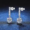 6.5mm Drop Dangle Moissanite Earrings S925 Sterling Silver Linear Chain Fine Jewelry For Women