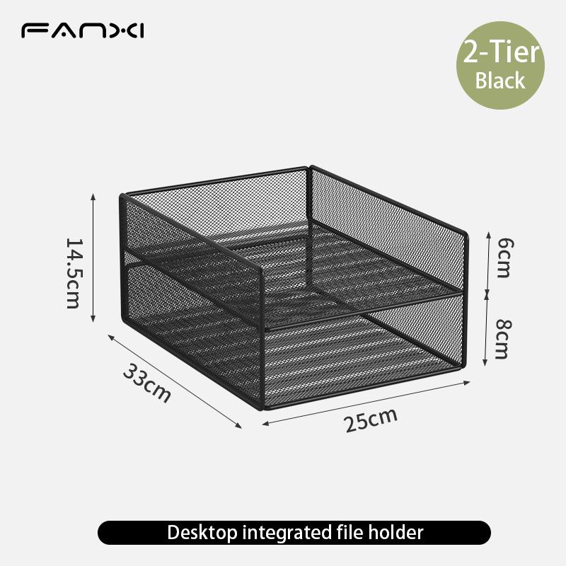 Настольный органайзер с держателем для файлов Настольные органайзеры с 3-ярусными лотками для документов и 2 держателями для ручек Сетчатые настольные аксессуары и рабочее пространство 4640₽