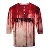 Men's Halloween Print Raglan Dralan Three-quarter Sleeve Casual Top