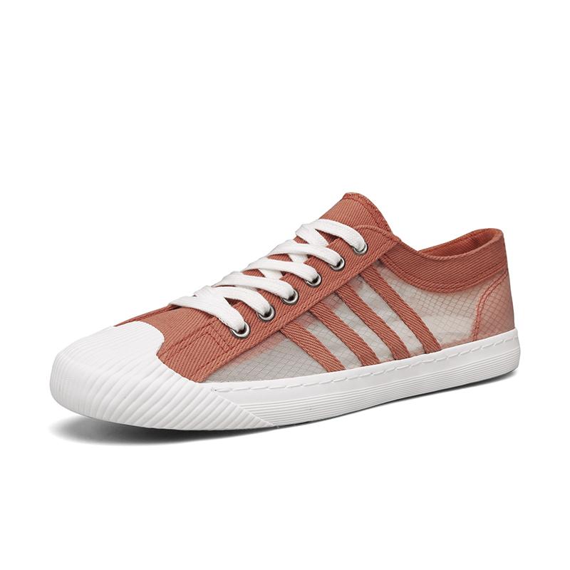 Дышащая мужская летняя парусиновая вулканизированная обувь, студенческая парусиновая прогулочная обувь, повседневные кроссовки 38 красный