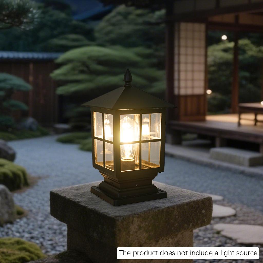 Retro Column Lamp, Aluminum Alloy Column Light, Indoor and Outdoor Post Light E27, Suitable for Porches, Pathways, Entrances